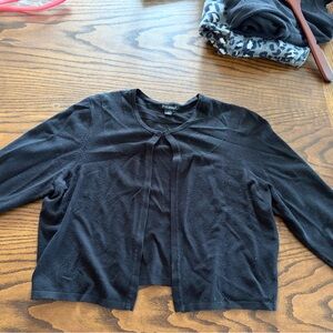 Roz & Ali Black Open-Front Cardigan